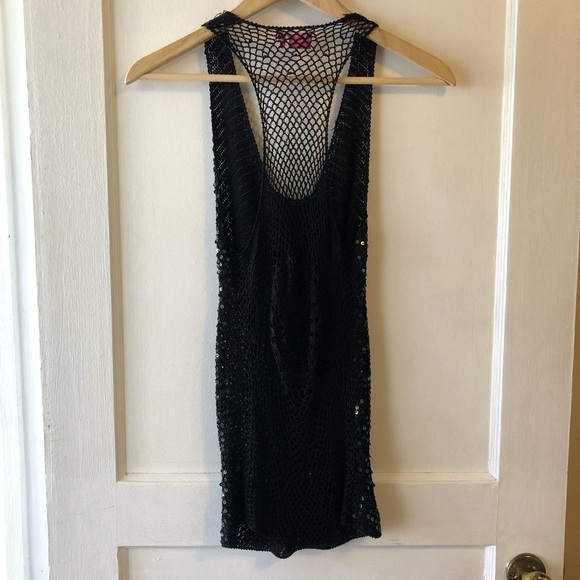 vintage BCBGirls Mesh Sequin Top - Picture 3 of 3